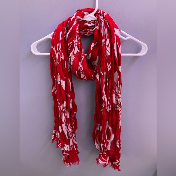 Ann Taylor Accessories - Ann Taylor Red Floral Scarf